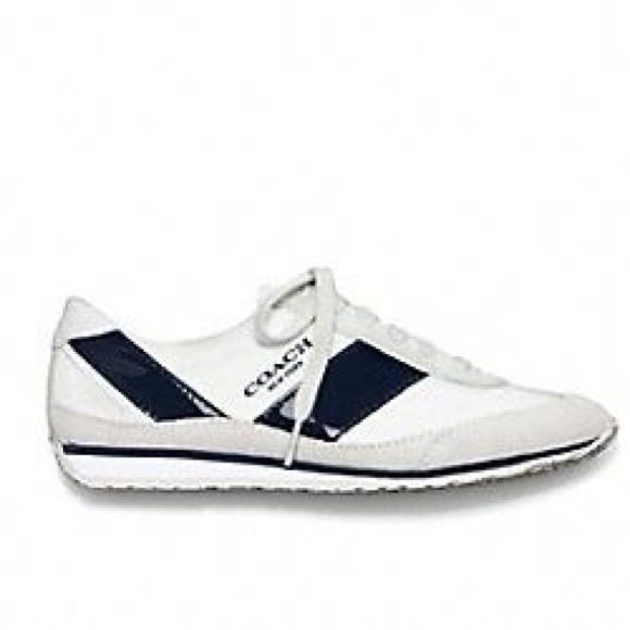 Coach Mae Navy & White Canvas Sneaker - Picture 2 of 9